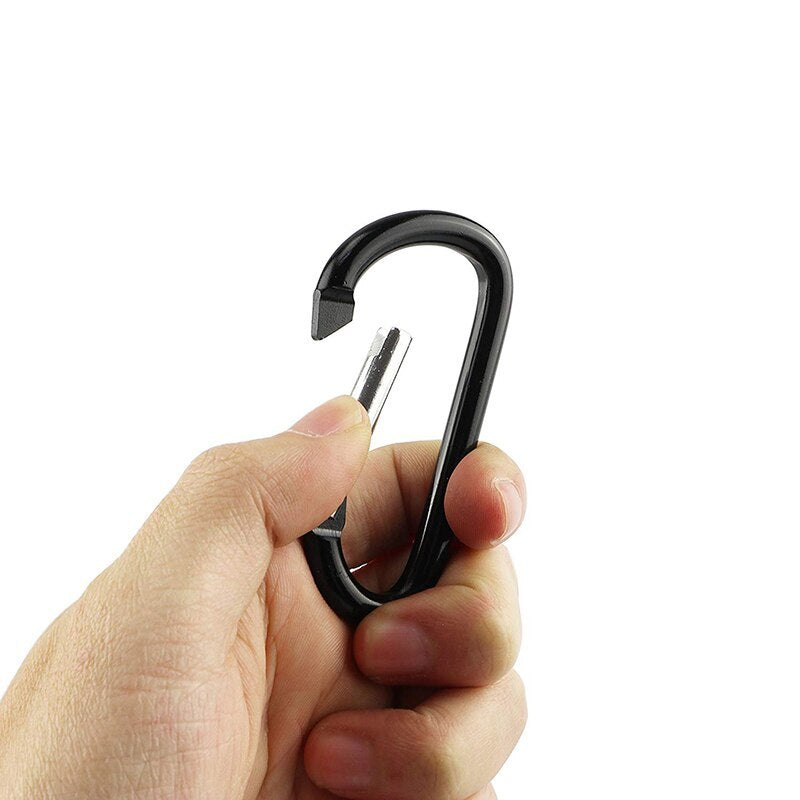 10 Pcs Aluminum Carabiner Clip D Shape