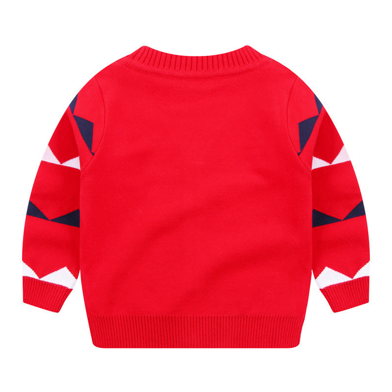 Boys Cardigan Jacket V-neck Single