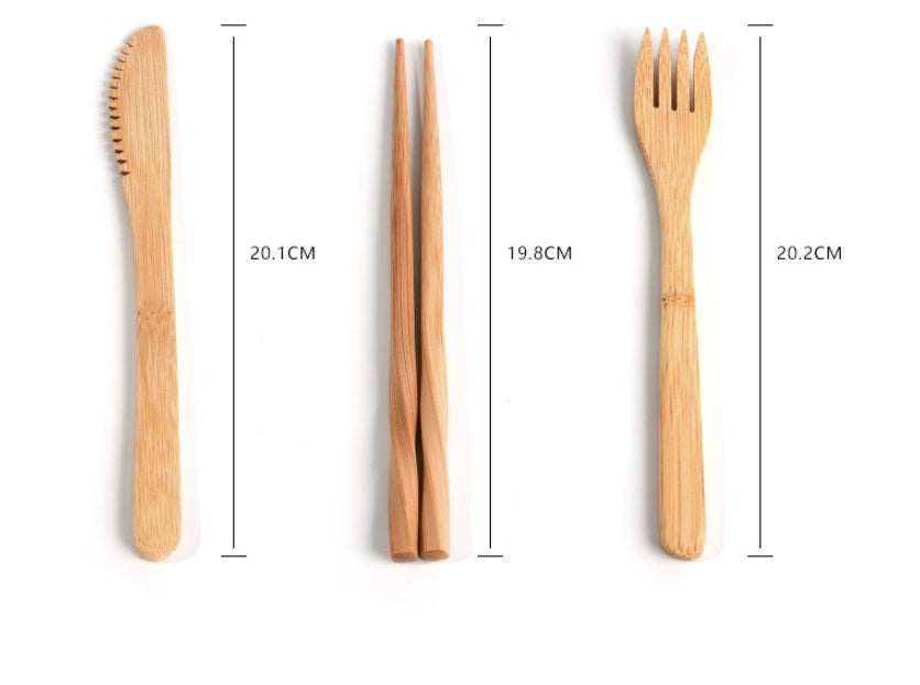 Bamboo Utensils Wooden Cutlery Set