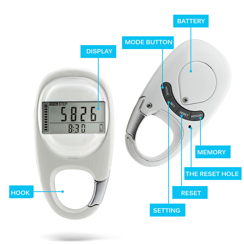 Carabiner Pedometer Keychain
