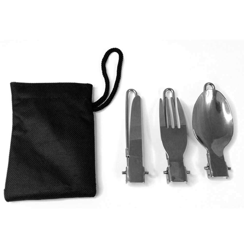 3pcs Set Folding Camping Cutlery Set