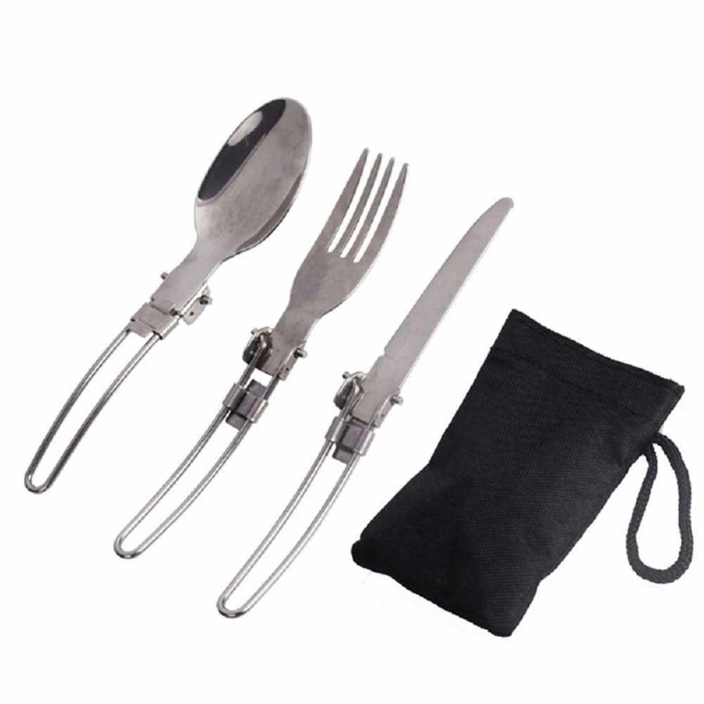 3pcs Set Folding Camping Cutlery Set