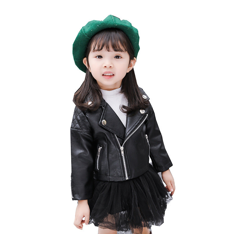 Kids Pu Leather Jacket