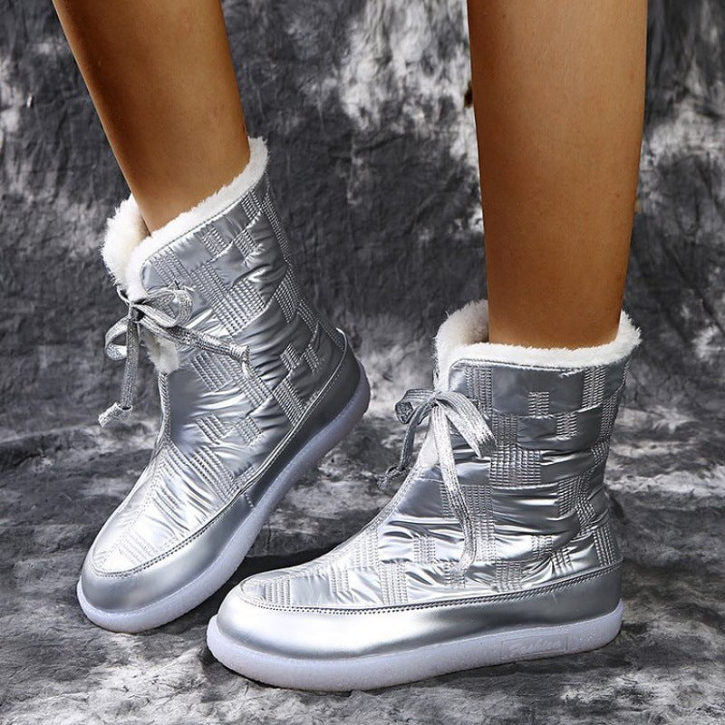 Snow boots women's waterproof high-top boots