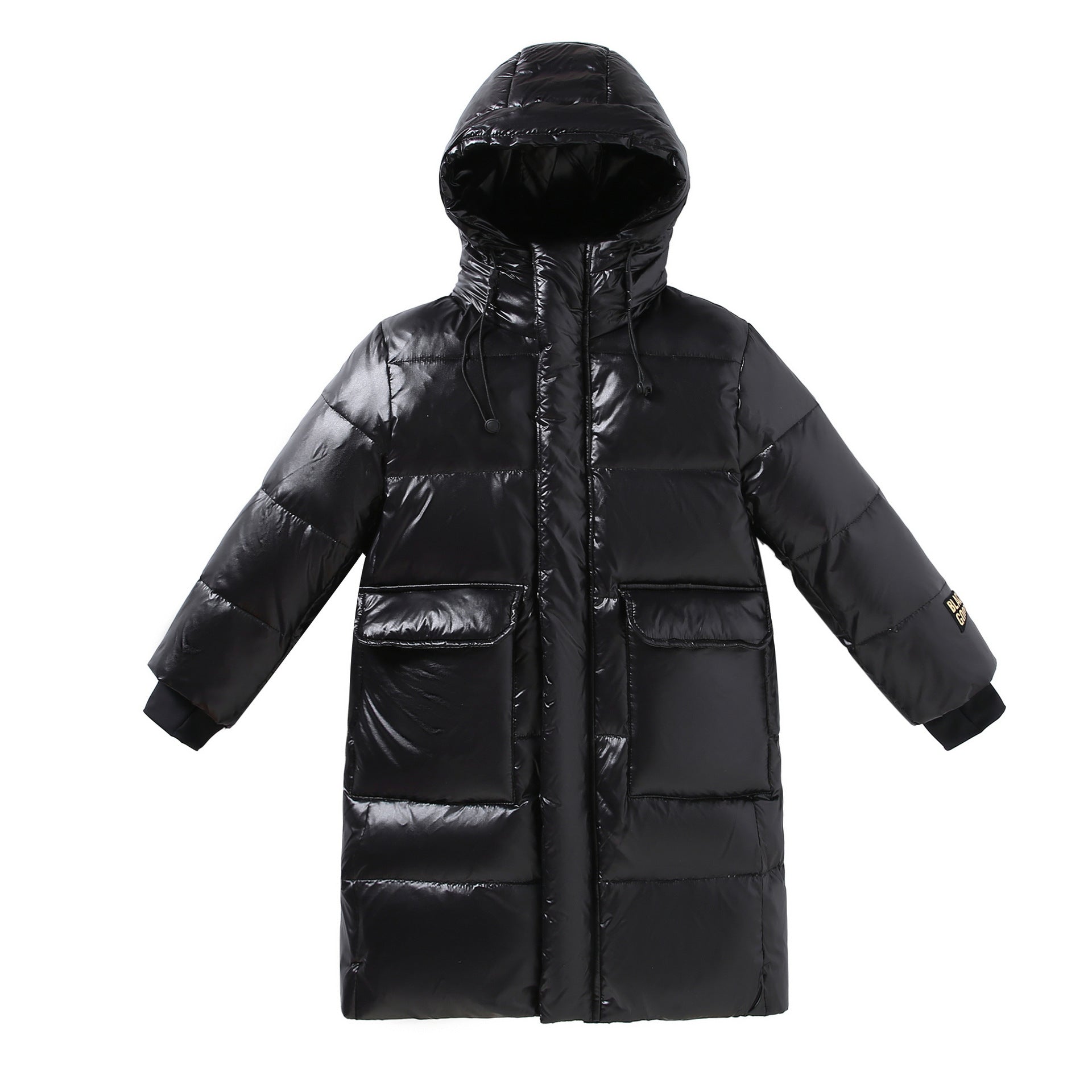 Boy's Long Down Jacket Knee Western Style