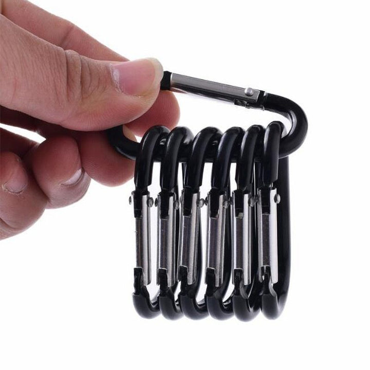 10 Pcs Aluminum Carabiner Clip D Shape