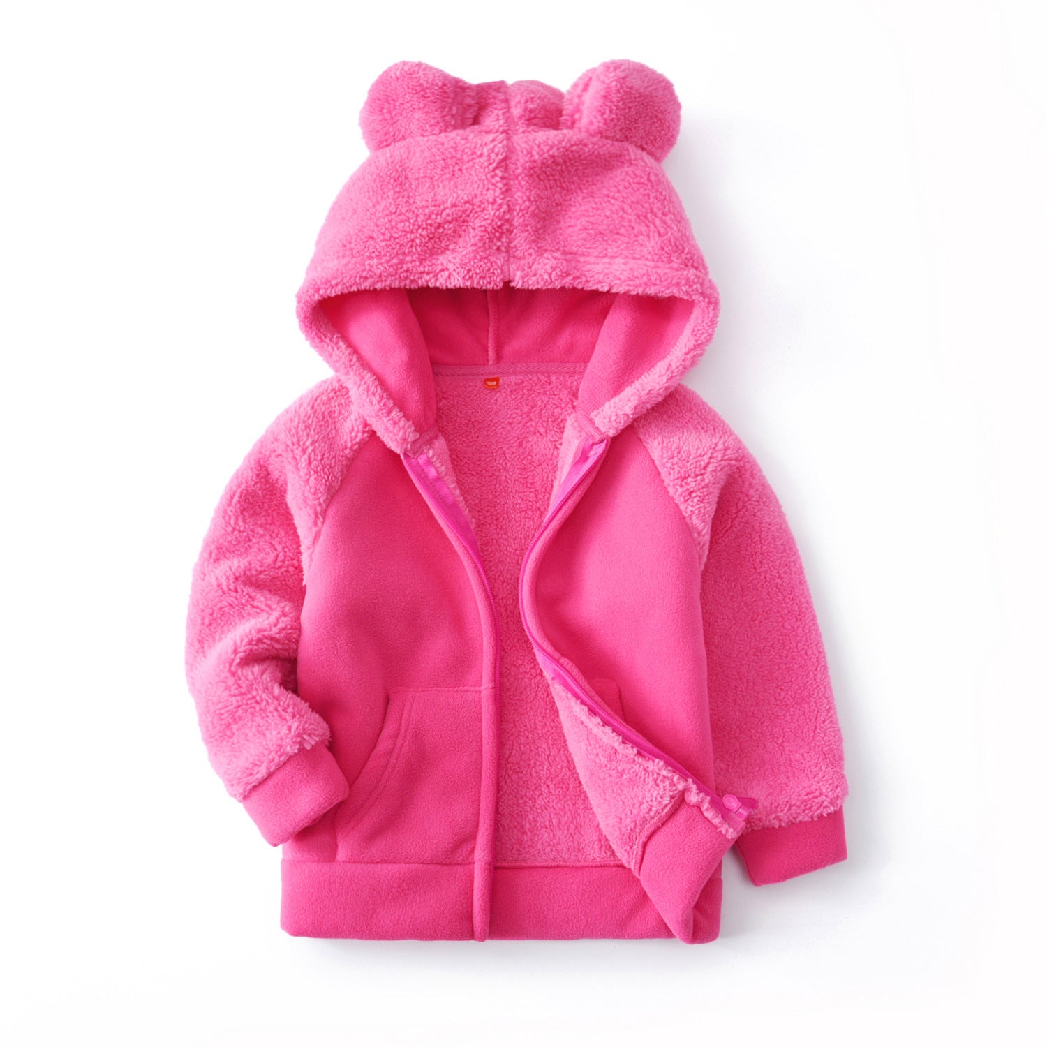 Girls Korean Kids Cardigan Hooded Polar