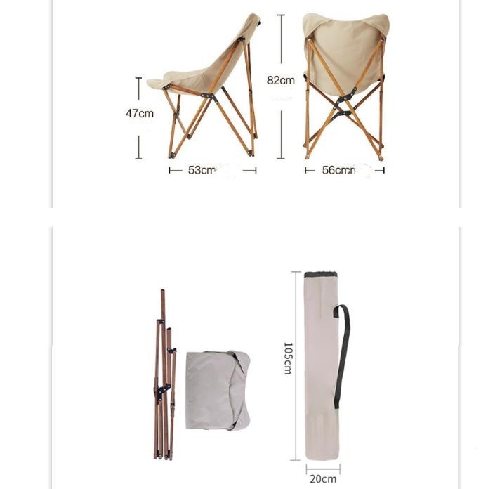 Folding Wooden Grain Camping Chair