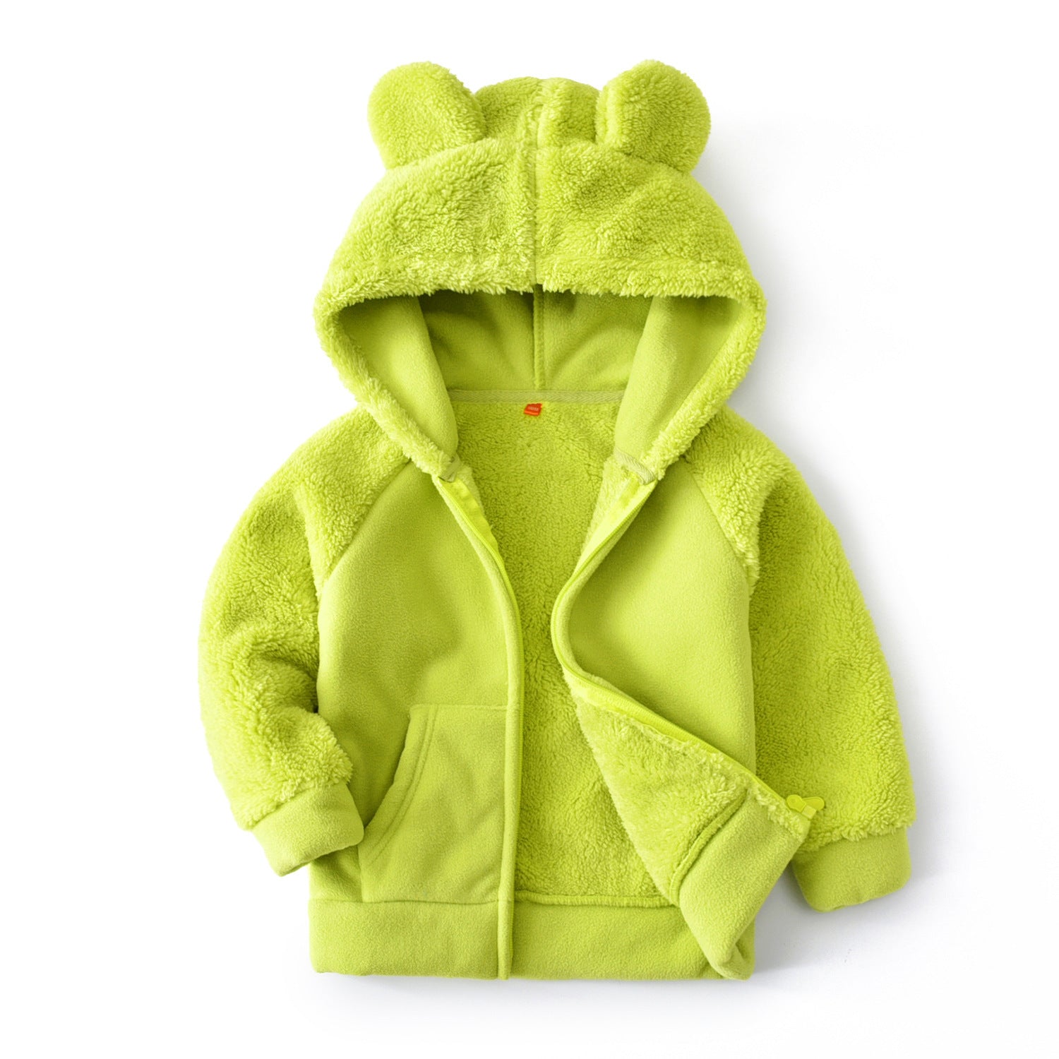 Girls Korean Kids Cardigan Hooded Polar
