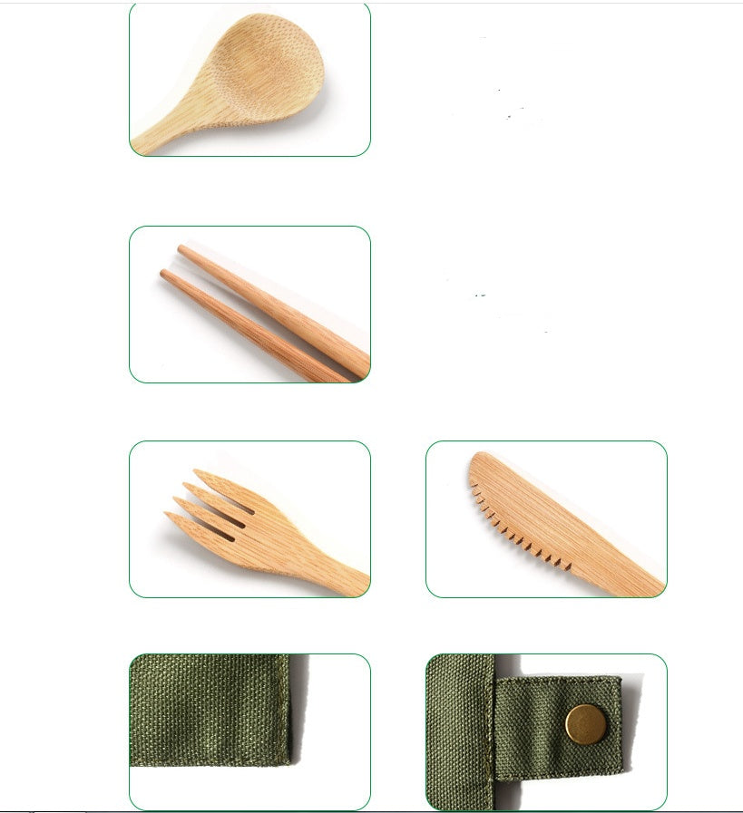 Bamboo Utensils Wooden Cutlery Set