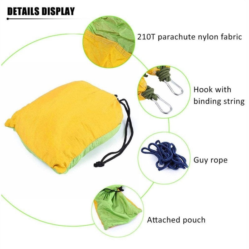 Portable Nylon Parachute Outdoor Double Hammock