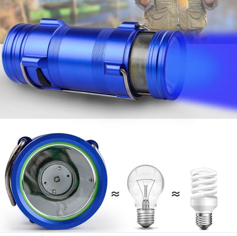 High Power Waterproof Blue Flashlight
