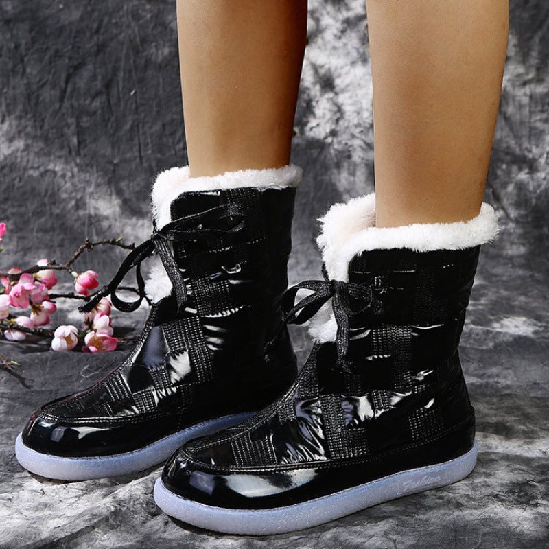 Snow boots women's waterproof high-top boots