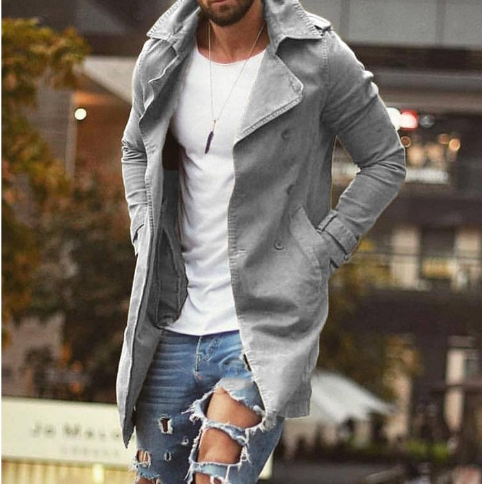 Spring Men Jacket Mid-length Slim Large