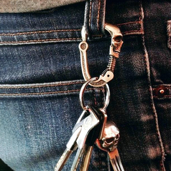Skull Head Keychain Climbing Button