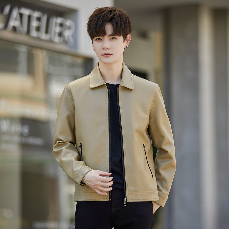 Men's Leather Jacket Unlined Coat