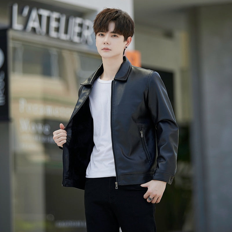 Men's Leather Jacket Unlined Coat