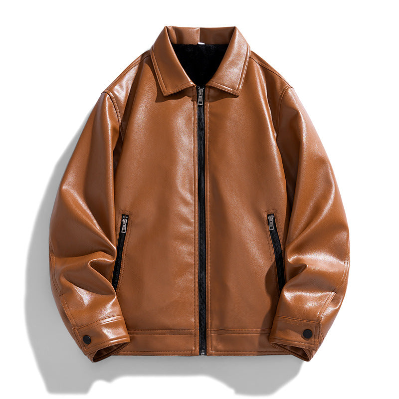 Men's Leather Jacket Unlined Coat