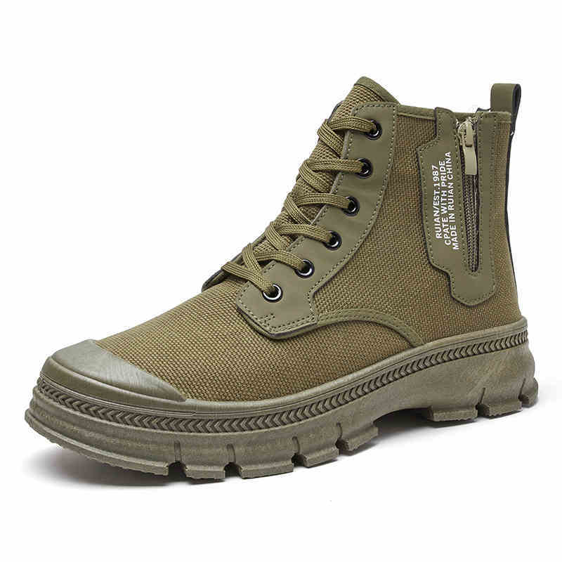 Hiking Boots Men's Side Zipper Shoes