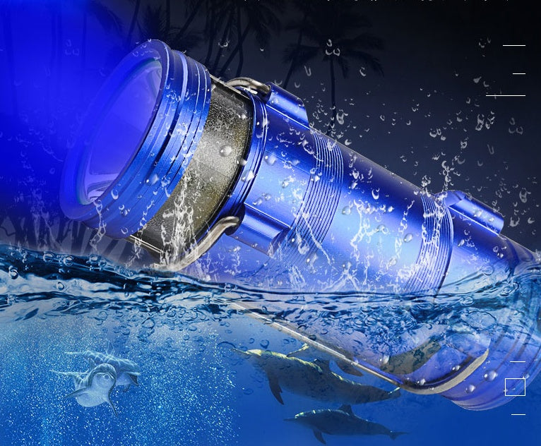 High Power Waterproof Blue Flashlight