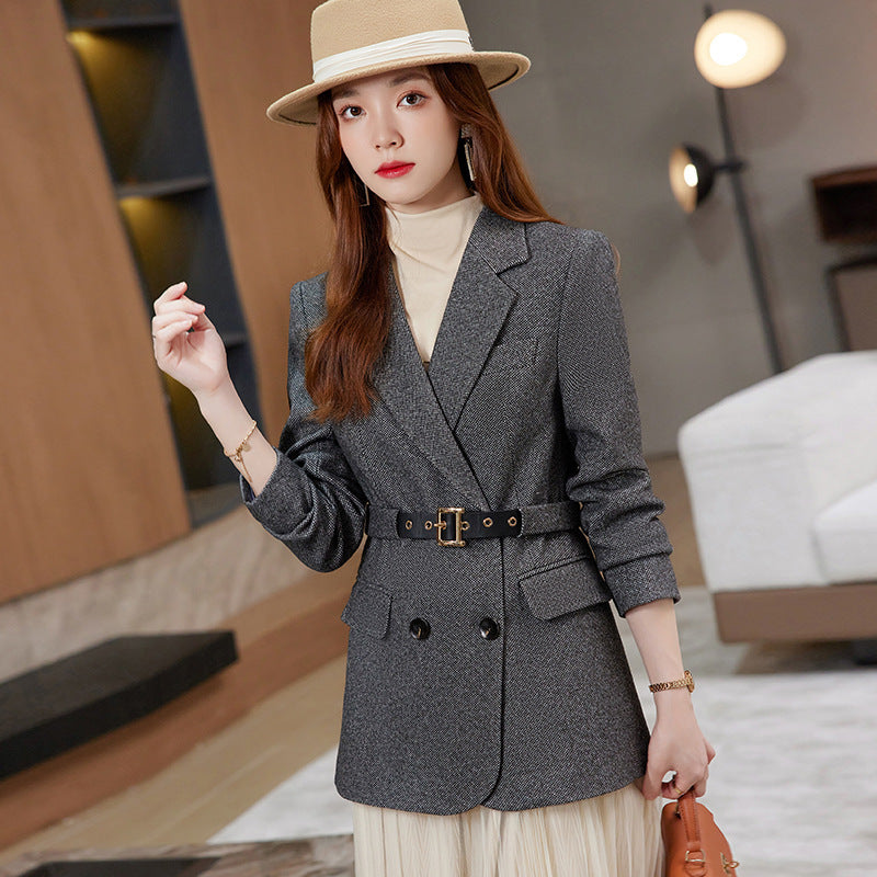 Women's Fashionable Plaid Suit Jacket